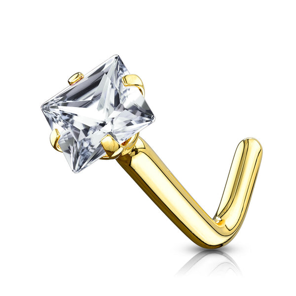 Square Crystal Nose Stud