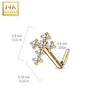 Cross Crystal Nose Stud