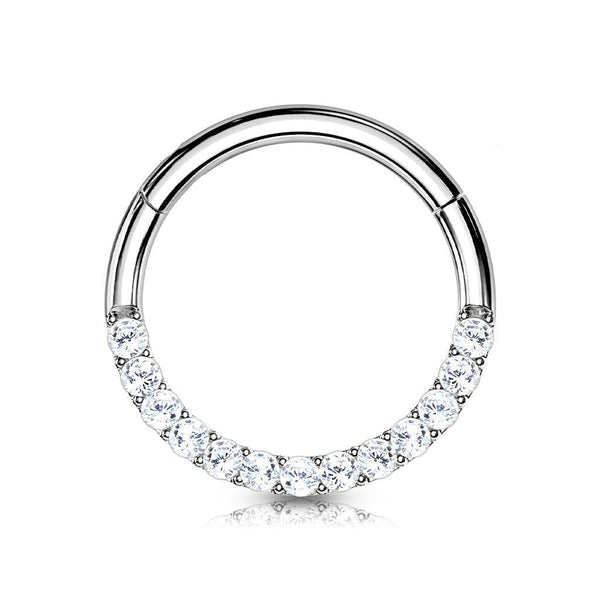 Crystal Paved Hinged Hoop