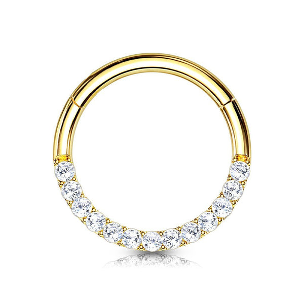 Crystal Paved Hinged Hoop