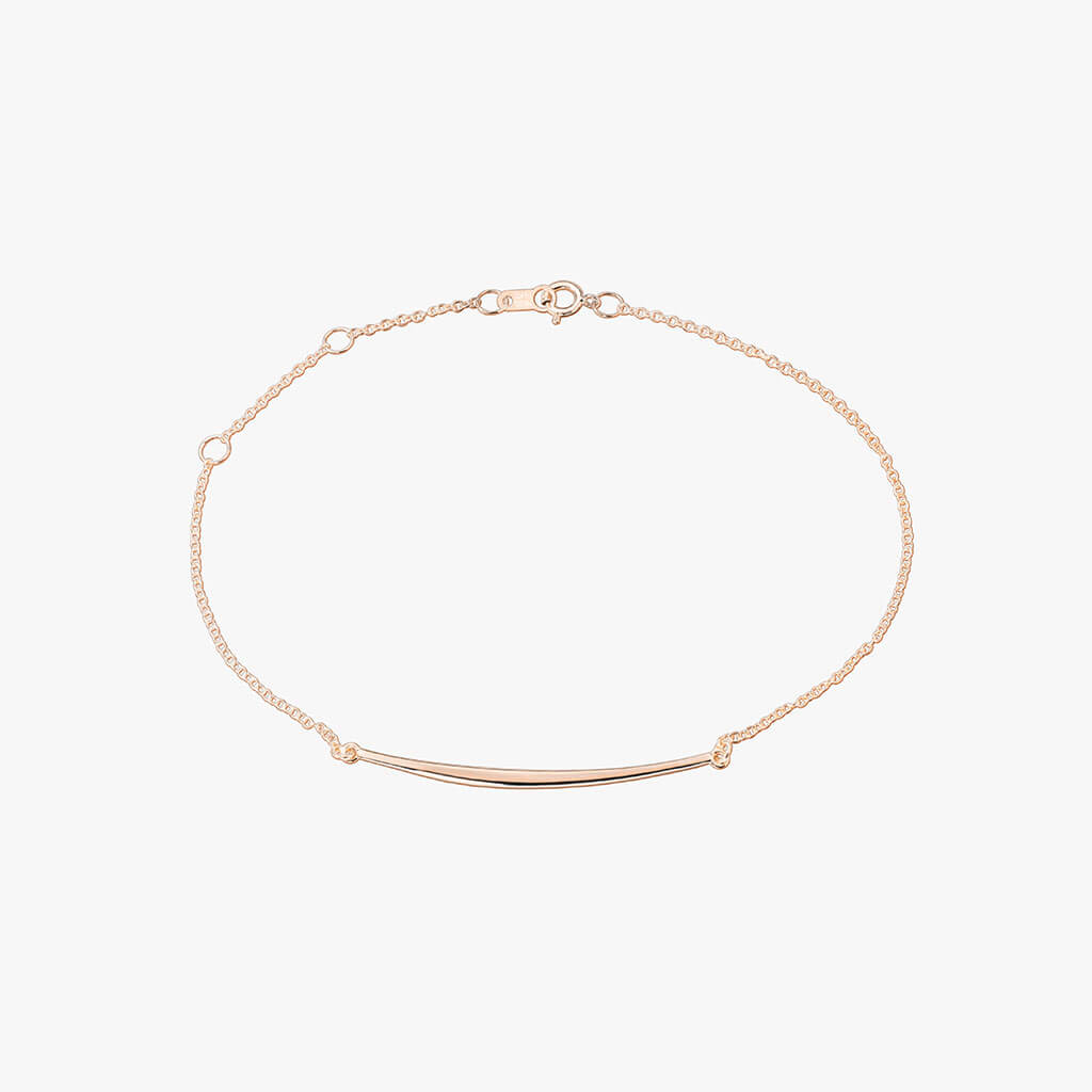 Rose Gold Curved Bar Bracelet