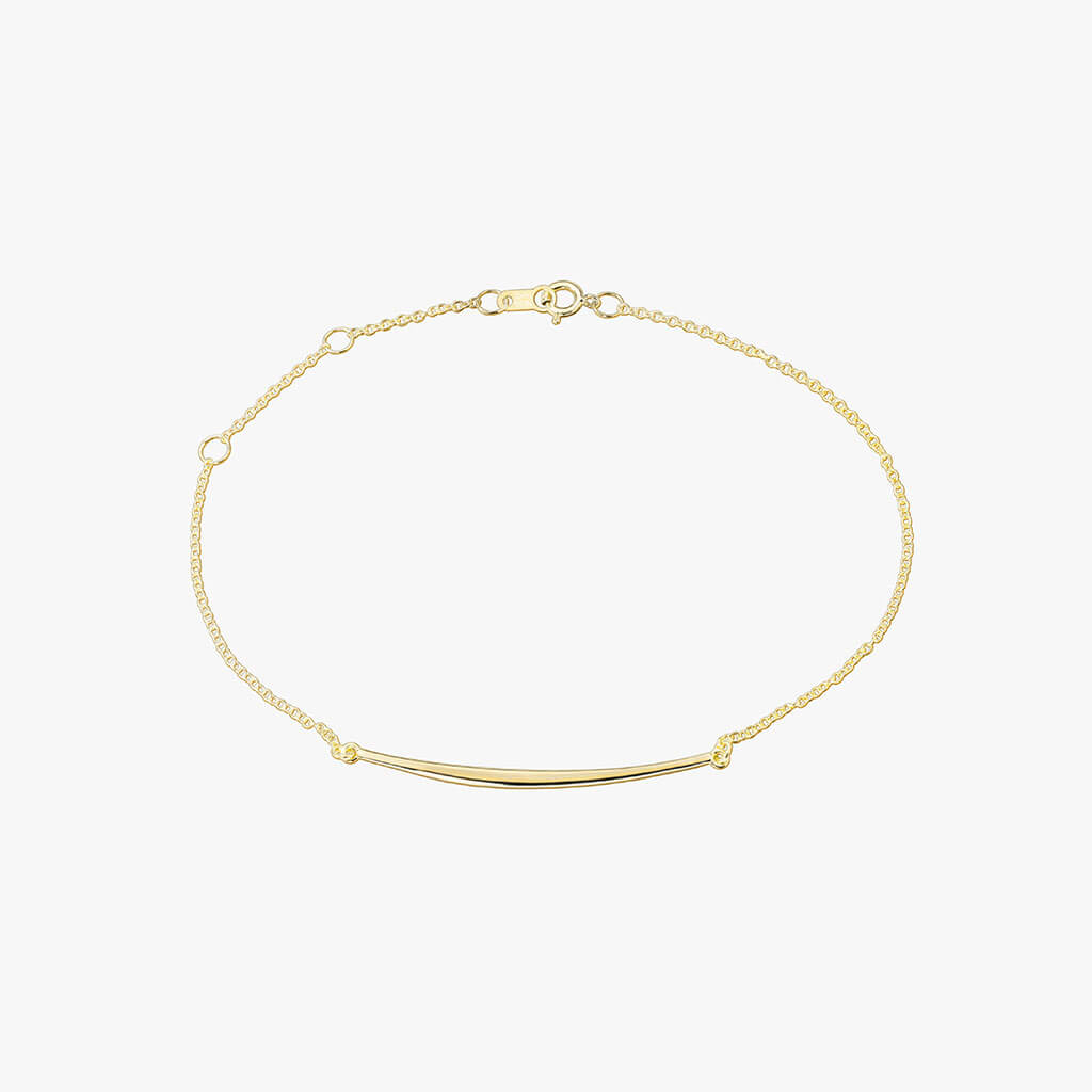 Gold Curved Bar Bracelet Main