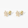 Gold Diamond Snowflake Studs