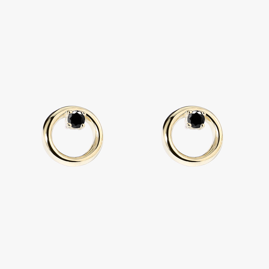 Black Diamond Circle Studs