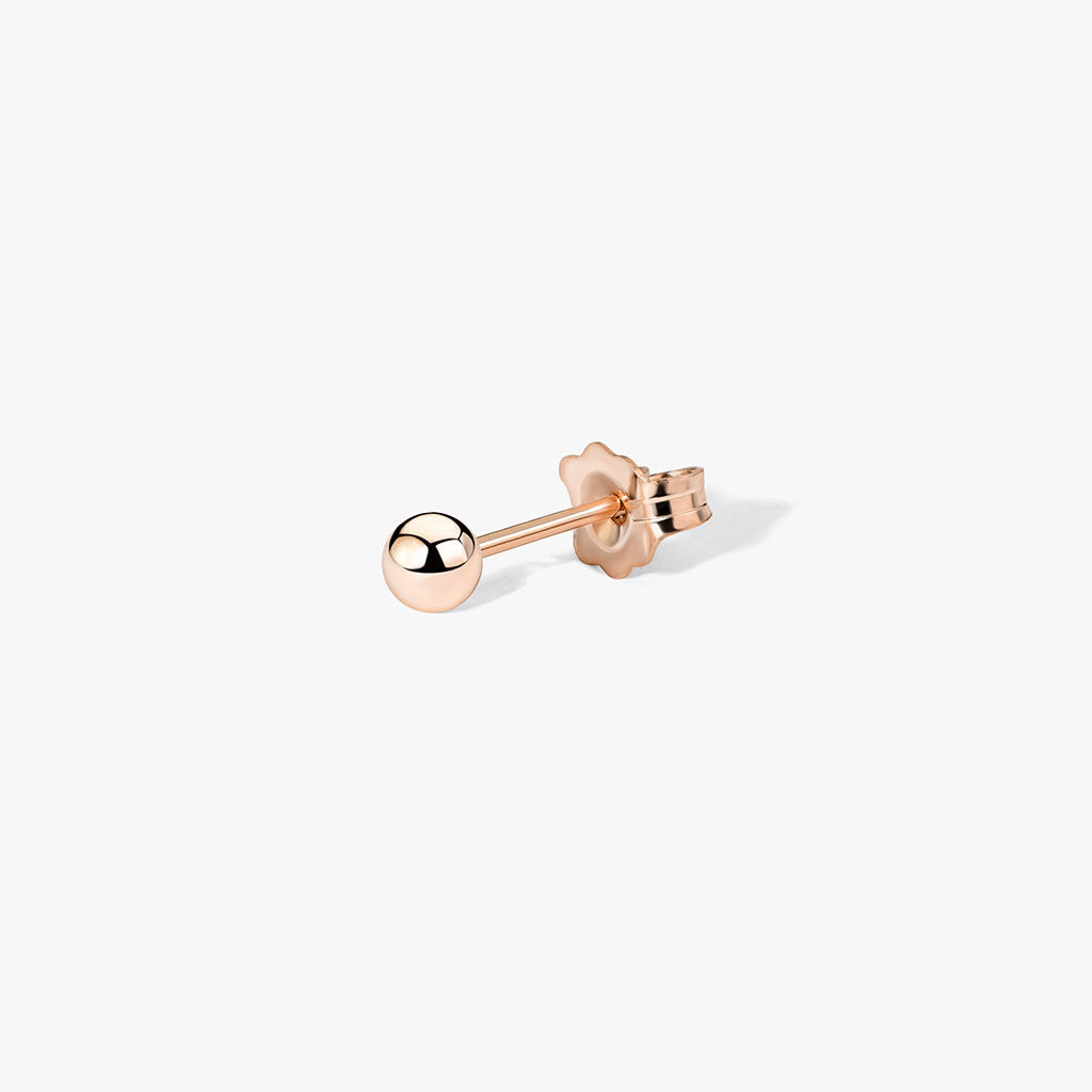 Single Rose Gold Small Sphere Stud