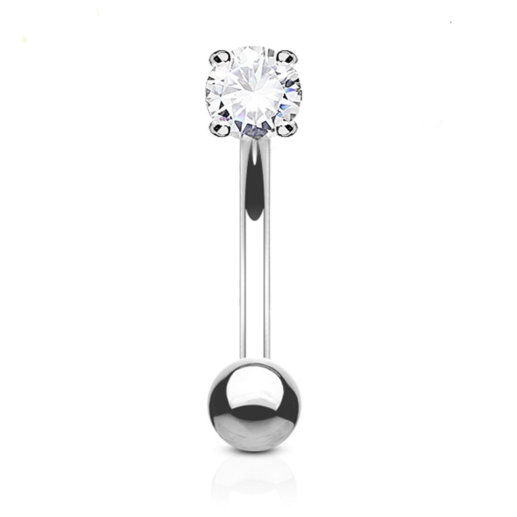 Round Crystal Eyebrow Ring