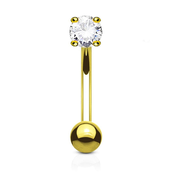 Round Crystal Eyebrow Ring