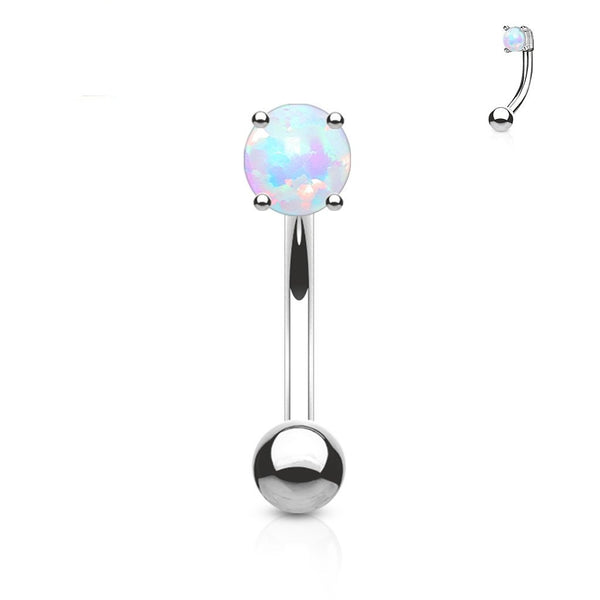 Round Opal Eyebrow Ring