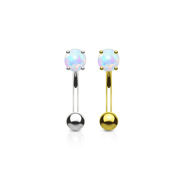 Round Opal Eyebrow Ring