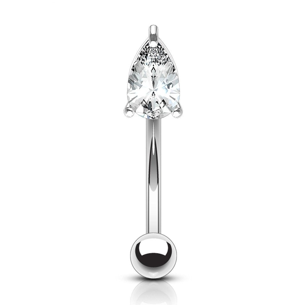 Tear Crystal Eyebrow Ring