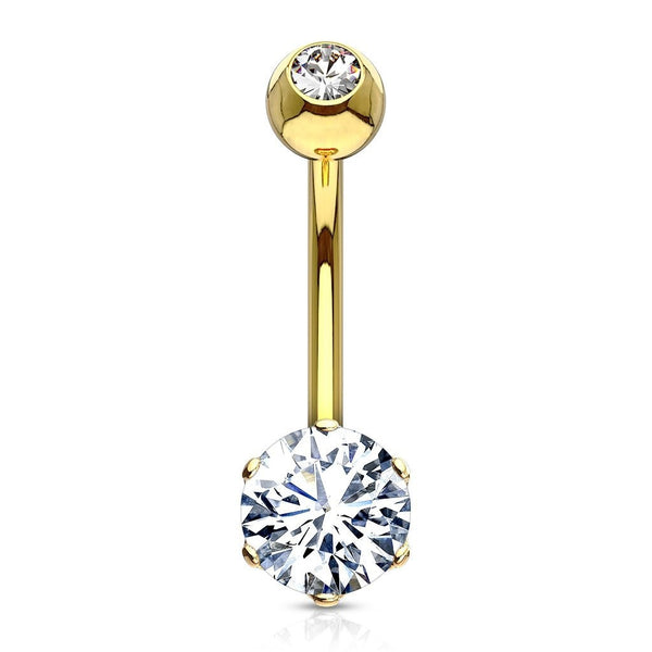 Round Crystal Belly Ring