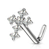 Cross Crystal Nose Stud