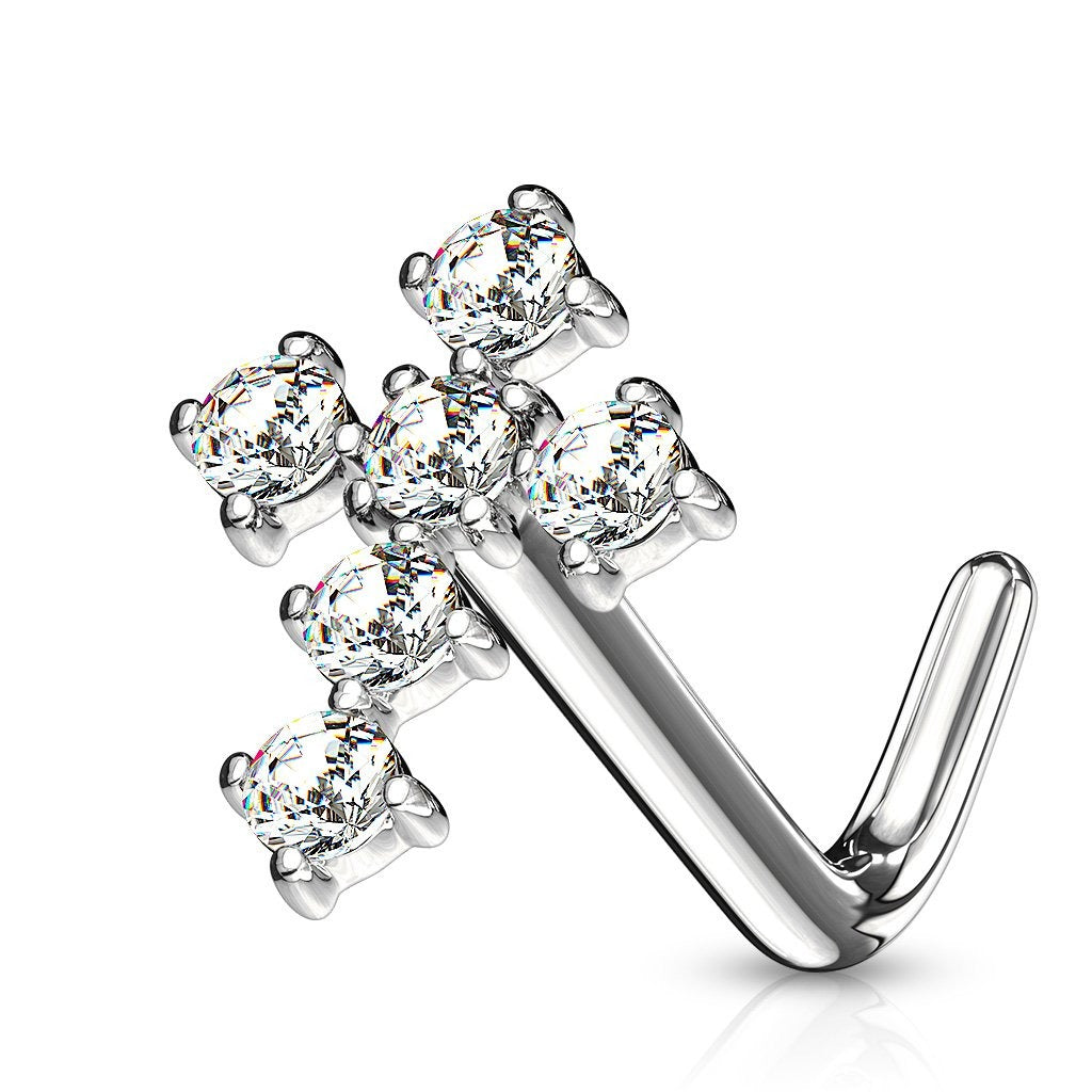 Cross Crystal Nose Stud