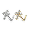 Cross Crystal Nose Stud