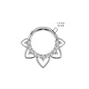 14K White Gold Hinged Segment Hoop CZ