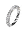 14K White Gold Hinged Segment Ring With CZ