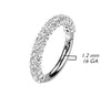 14K White Gold Hinged Segment Ring With CZ