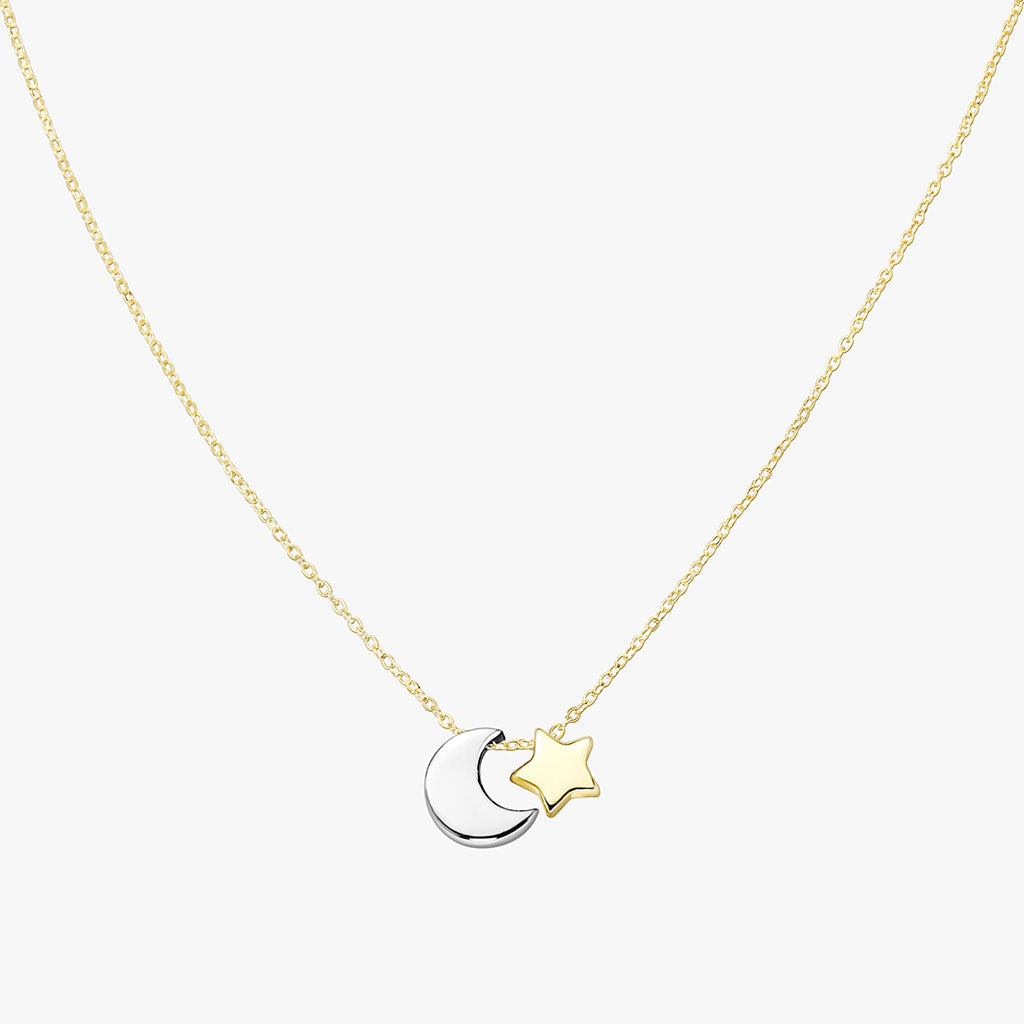 Moon and Star Necklace