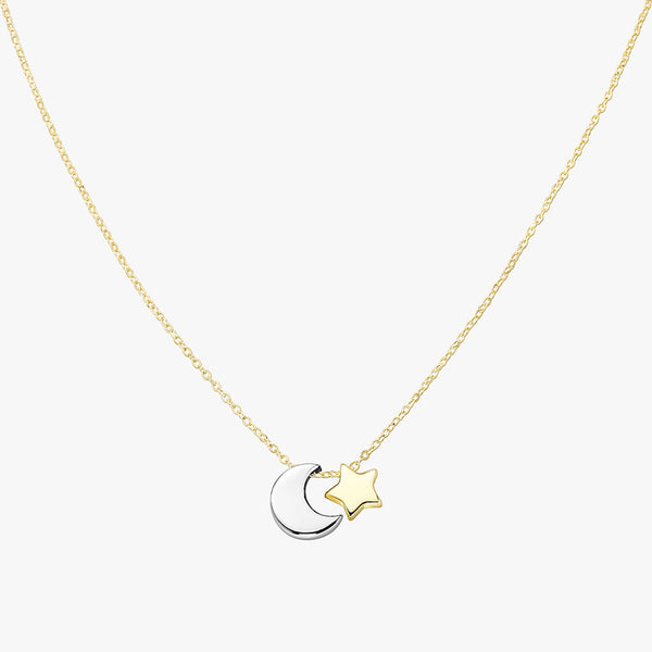 Moon and Star Necklace