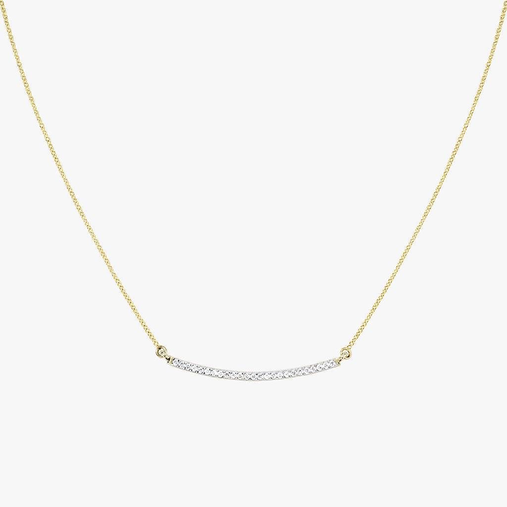 Gold Diamond Bar Necklace