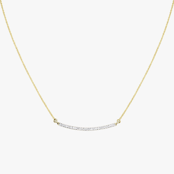 Gold Diamond Bar Necklace