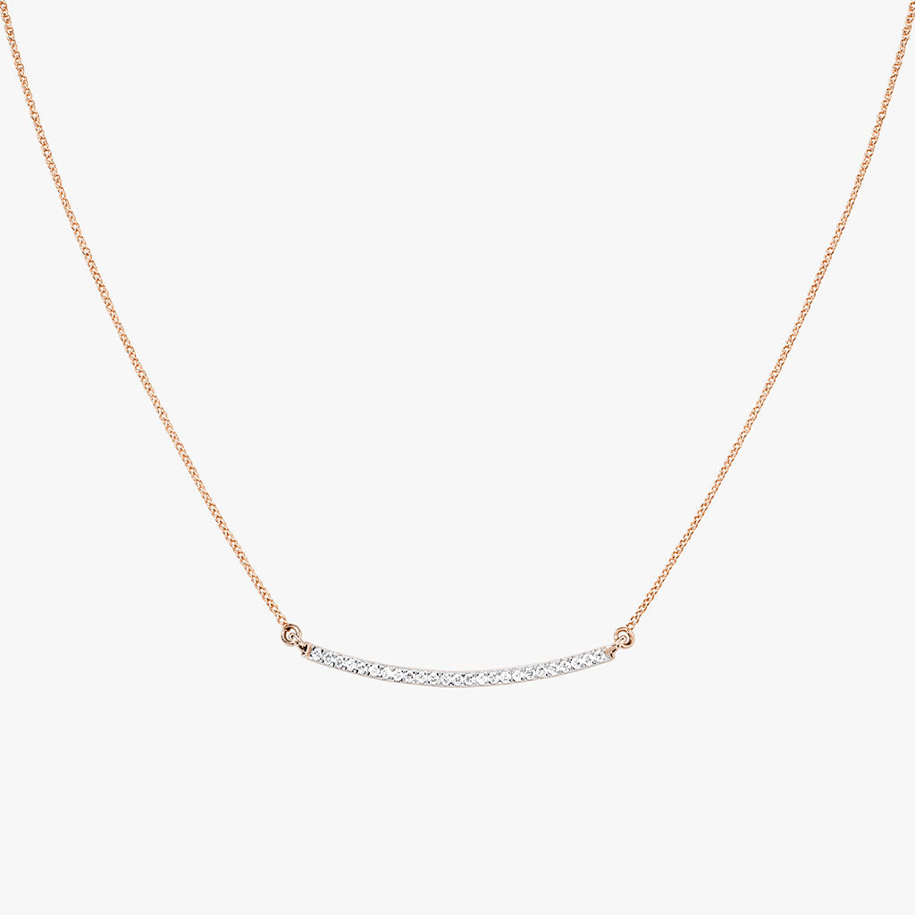 Rose Gold Diamond Bar Necklace