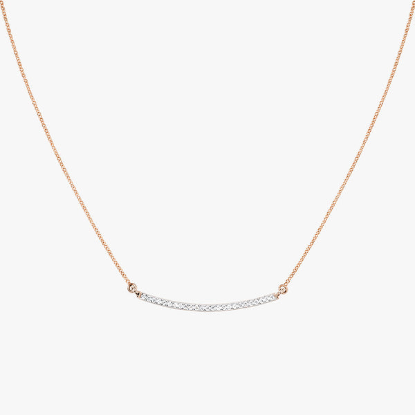 Rose Gold Diamond Bar Necklace