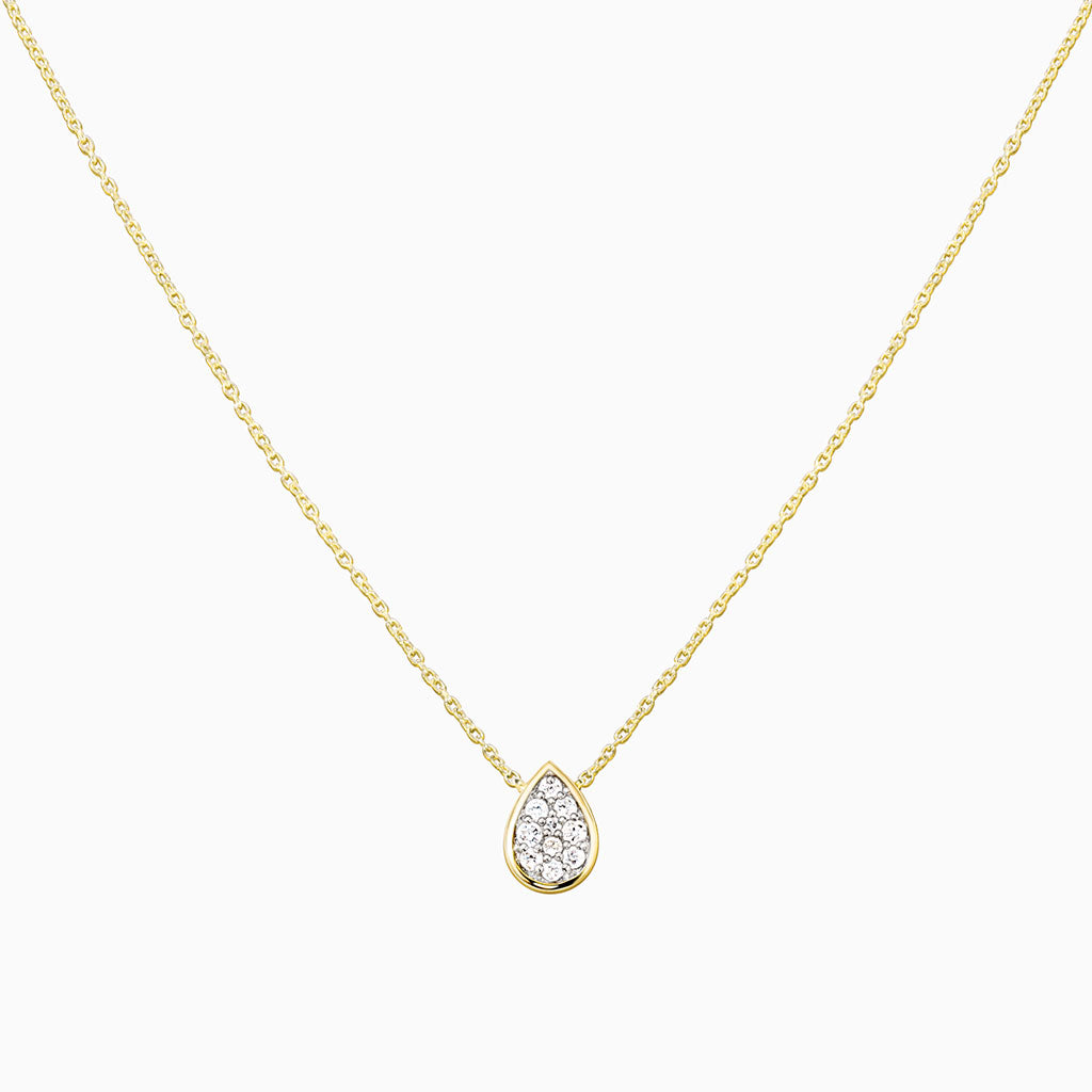 Gold Diamond Pear Necklace