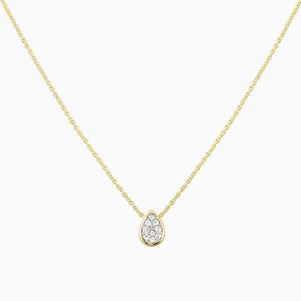 Gold Diamond Pear Necklace