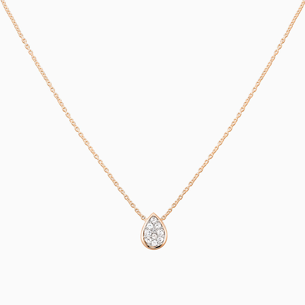 Rose Gold Pear Diamond Necklace