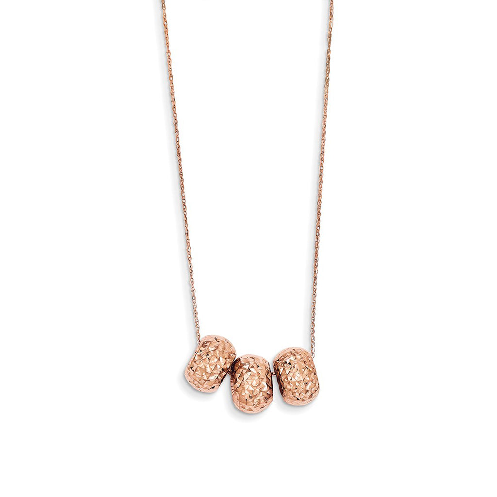 Rose Gold Triple Beaded Necklace