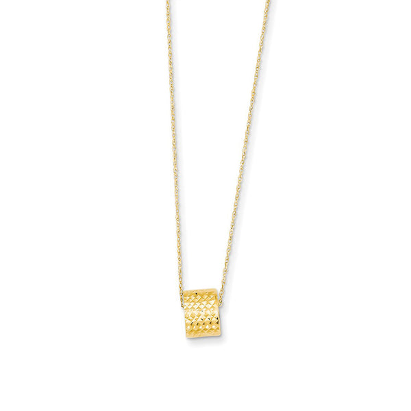 Gold Barrel Pendant Necklace